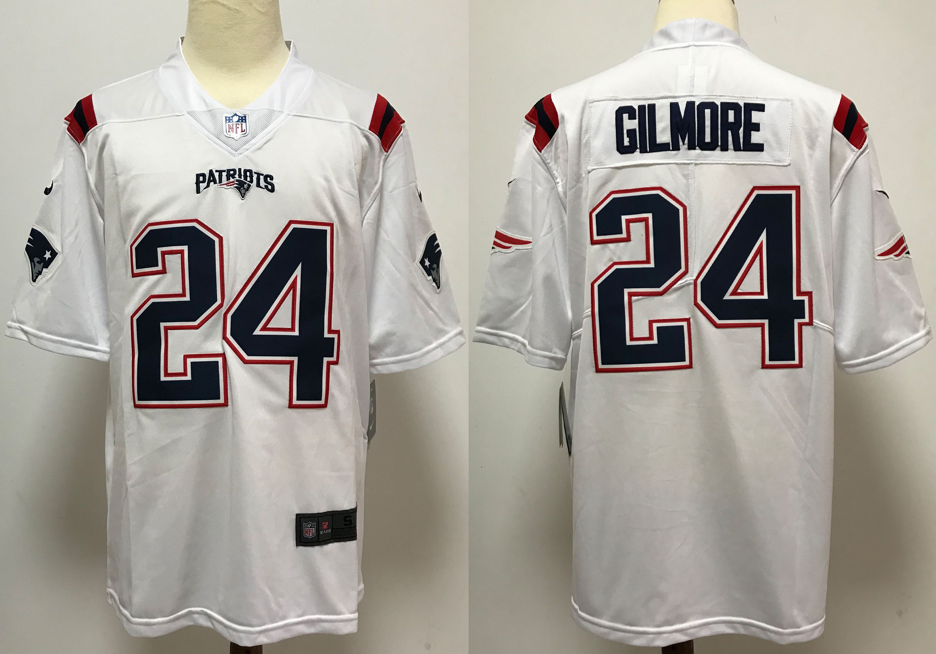 Men New England Patriots #24 Gilmore White Nike Vapor Untouchable Stitched Limited NFL Jerseys->new england patriots->NFL Jersey
